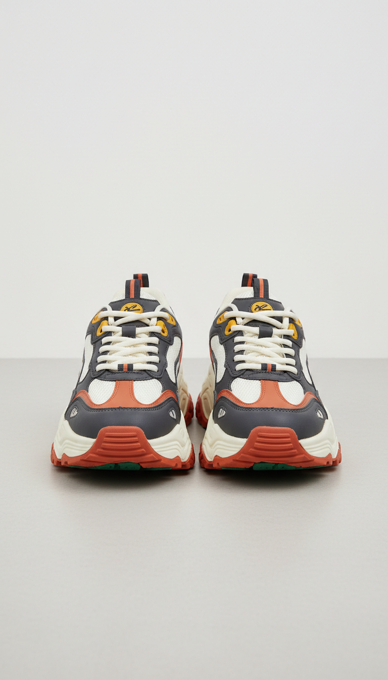 zapatillas chunky suela con detalles Brick Orange