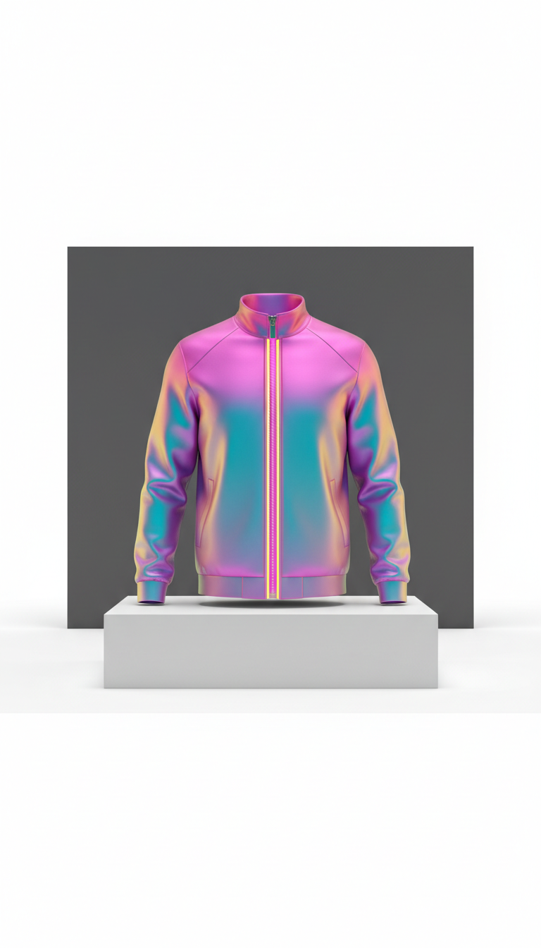 Chaqueta tech con cierre neón