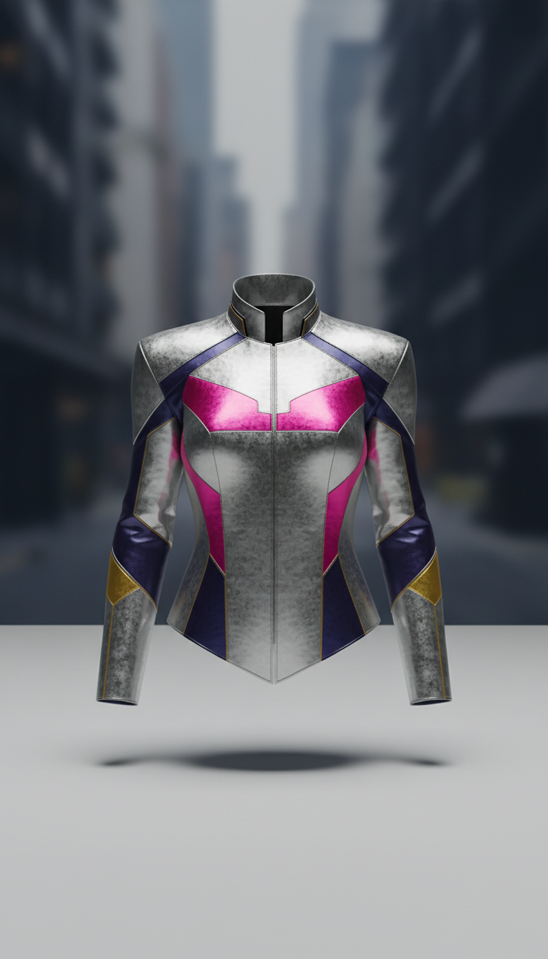 Chaqueta metálica efecto espejo